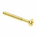 Prime-Line Wood Screws, Flat Head, Phillips Drive, #4 X 1 in., Solid Brass, 100PK 9034351